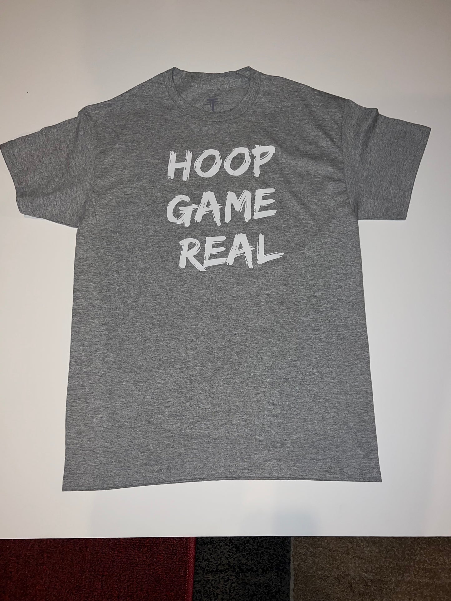 HoopGameReal Splash Grey tee/ white logo