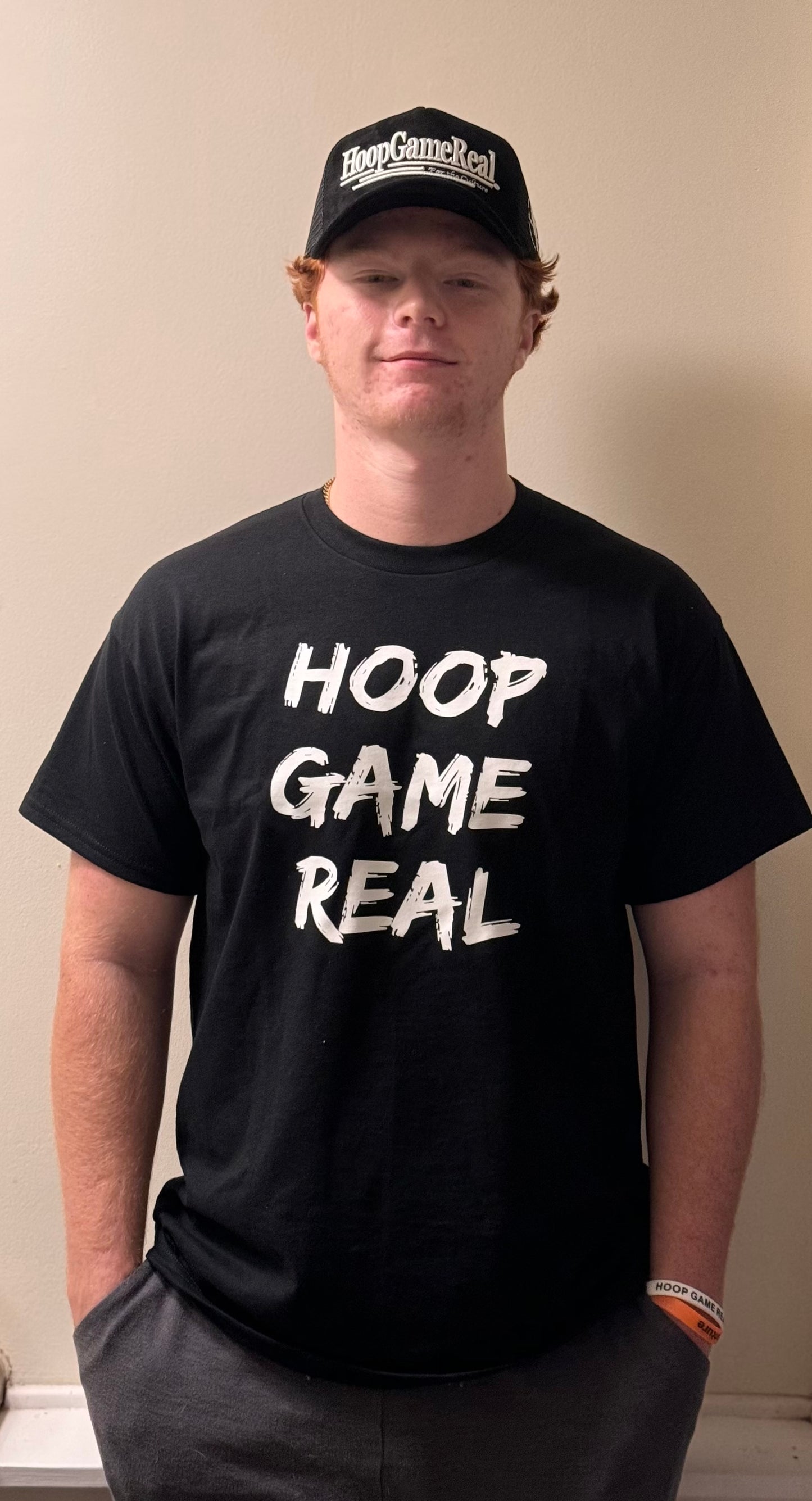 HoopGameReal Splash Black tee/ white logo