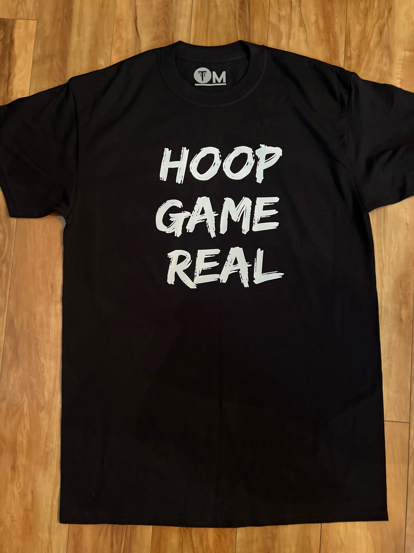 HoopGameReal Splash Black tee/ white logo