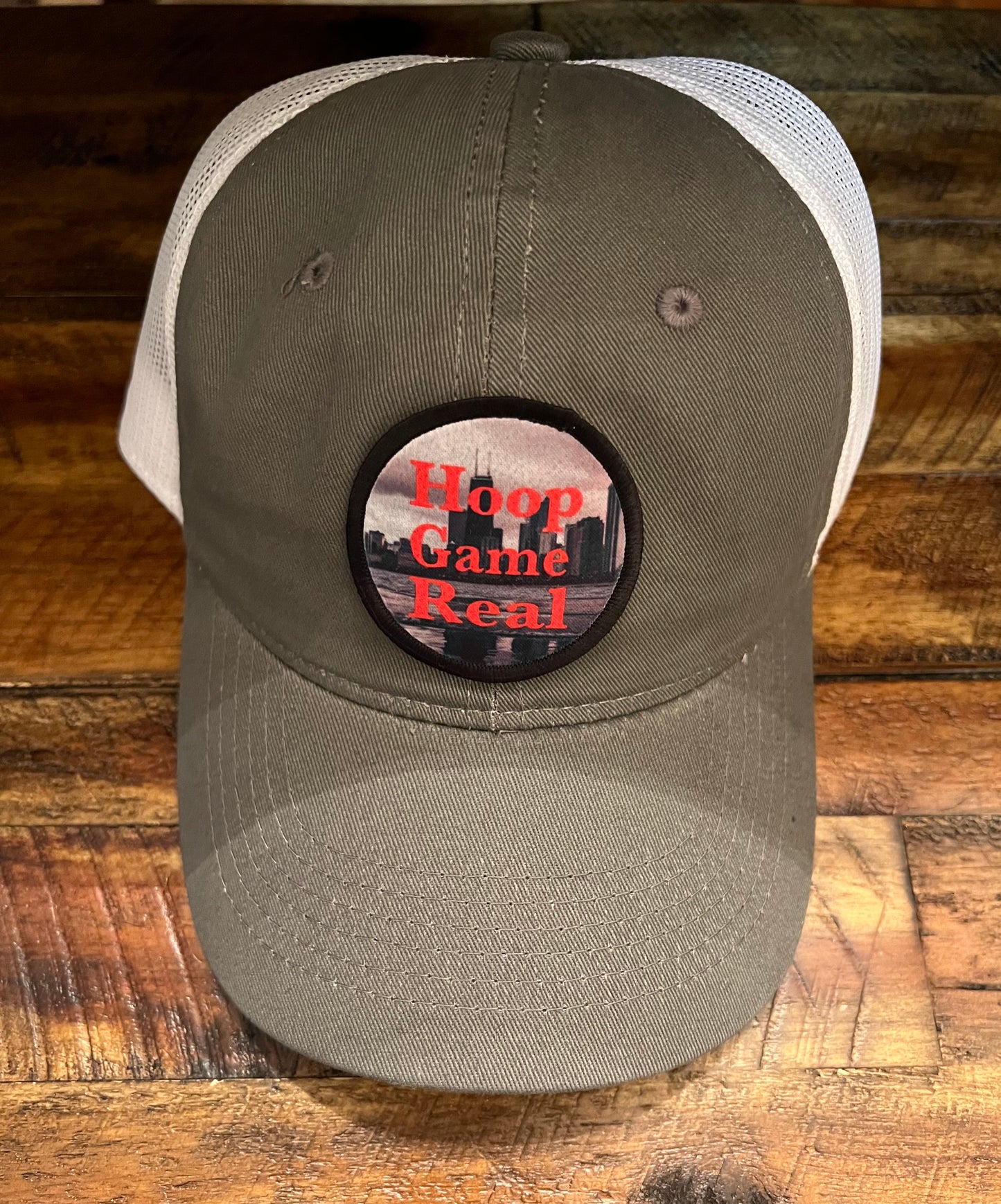 Grey/White City Life HoopGameReal Baseball Cap Adjustable Unisex