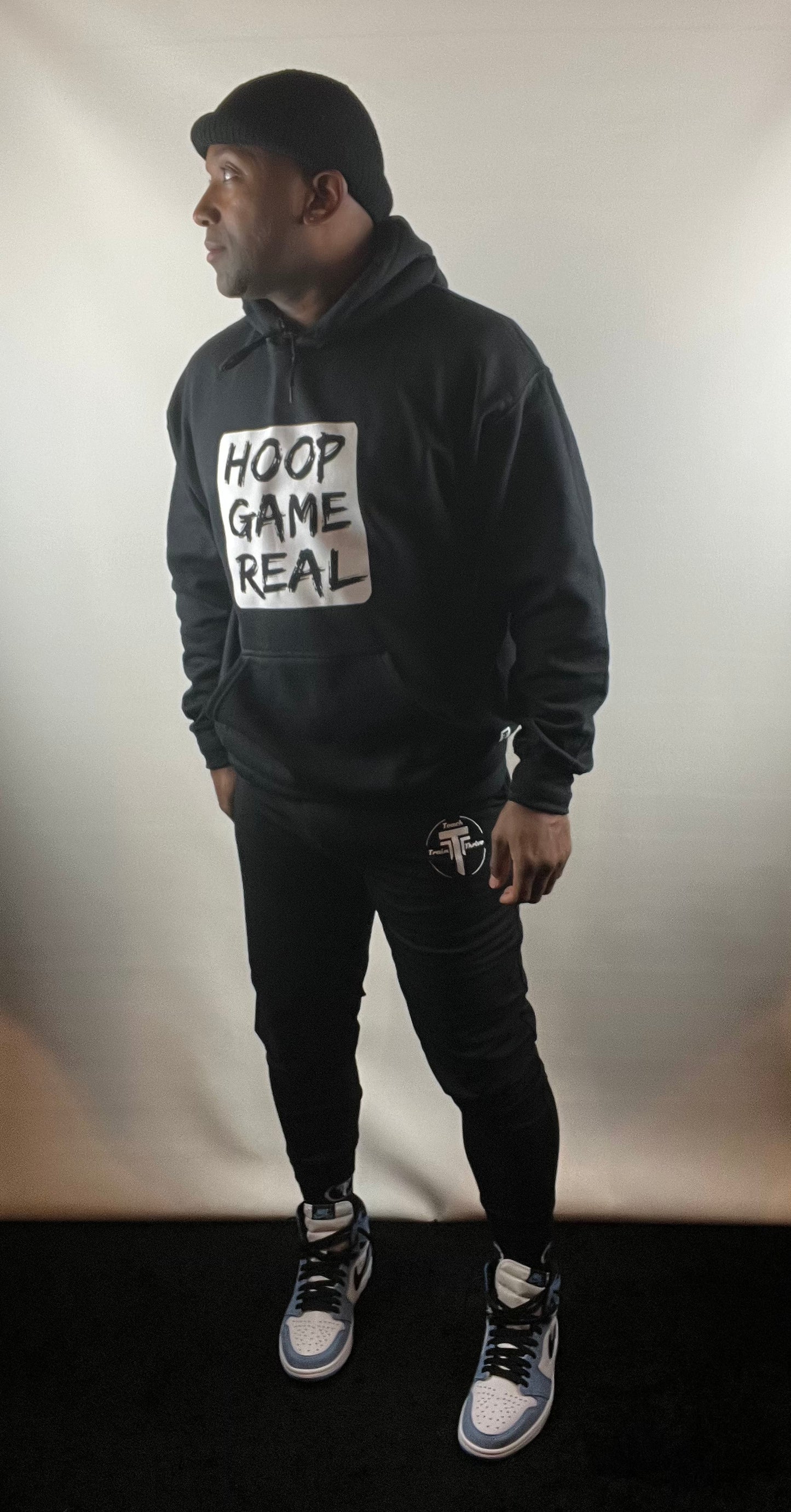 Hoodie/ HoopGameReal Black with Free splash T shirt (Limited Time)