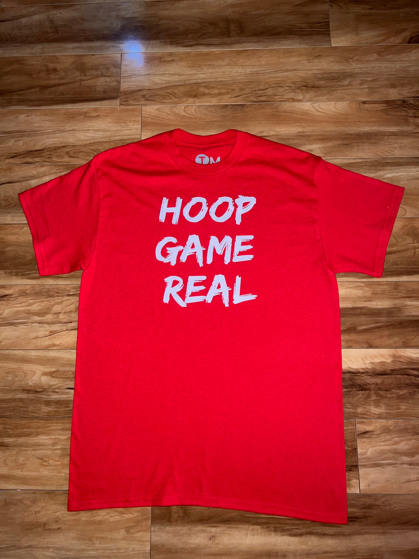 HoopGameReal Splash Red tee/ white logo