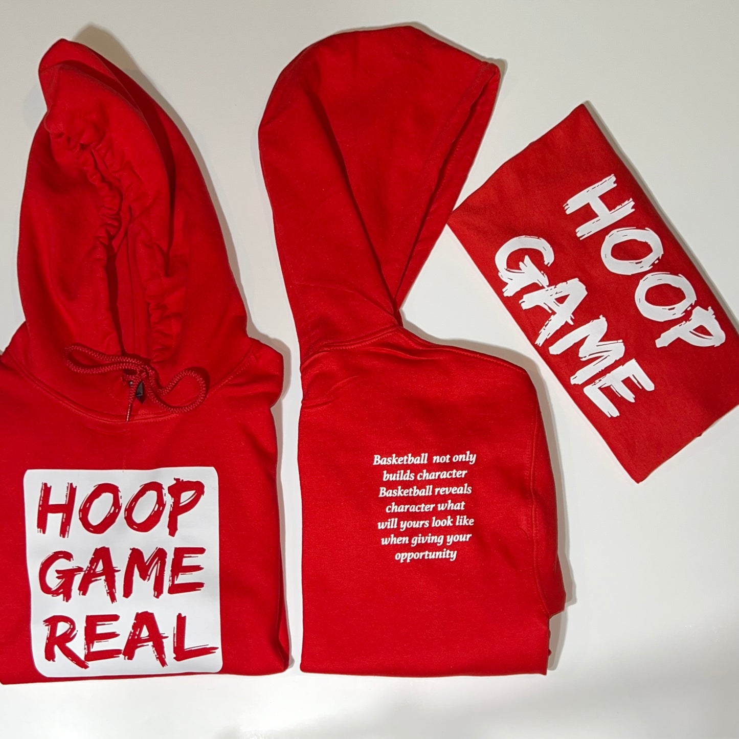 Hoodie Red/ HoopGameReal Red with Free splash T shirt (Limited Time)