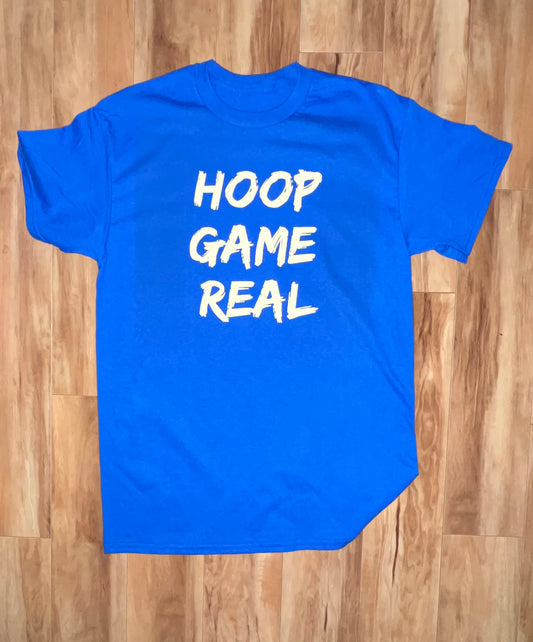 HoopGameReal Splash Blue tee/ white logo