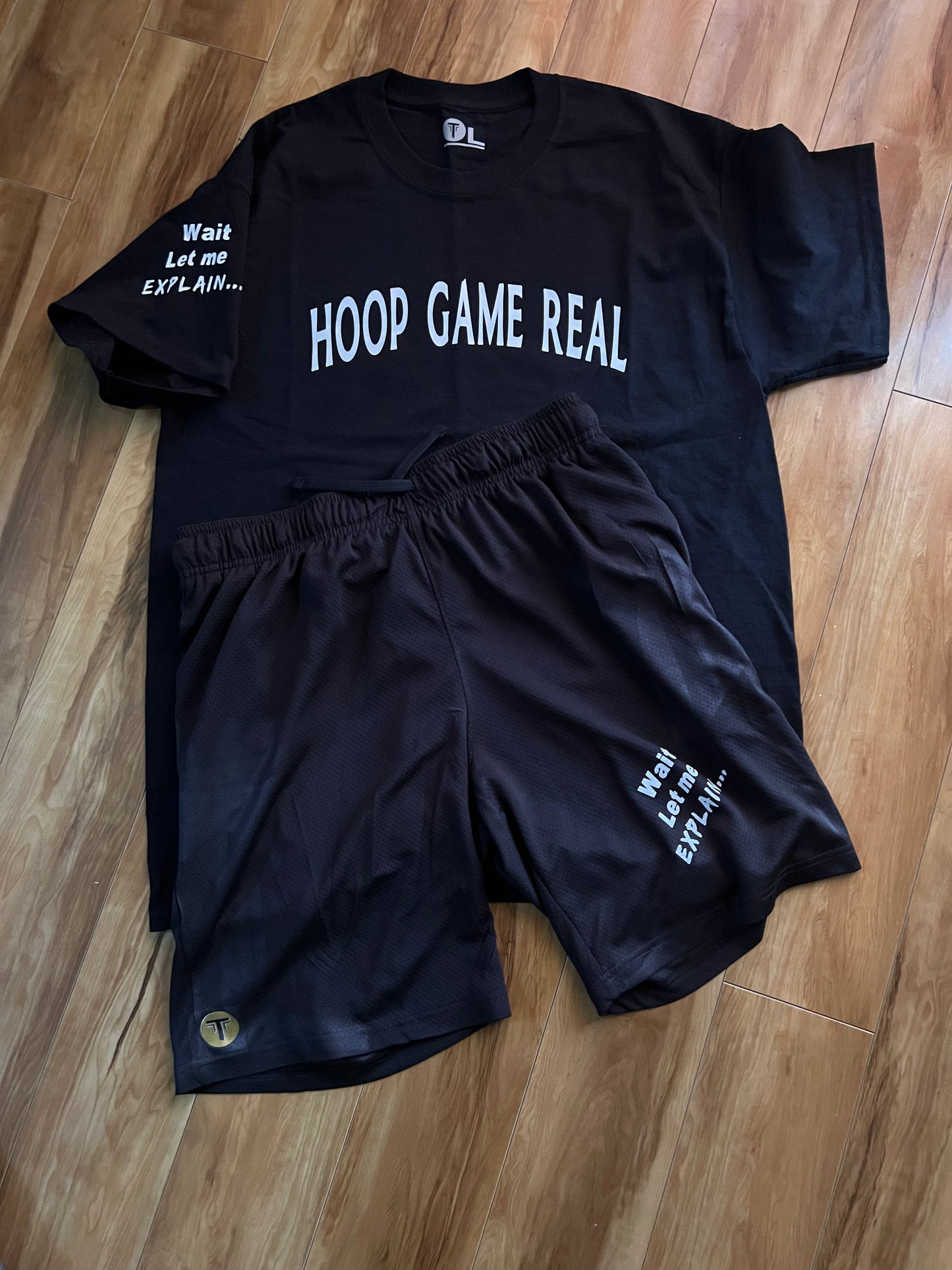 HoopGameReal Black Tee/White Logo